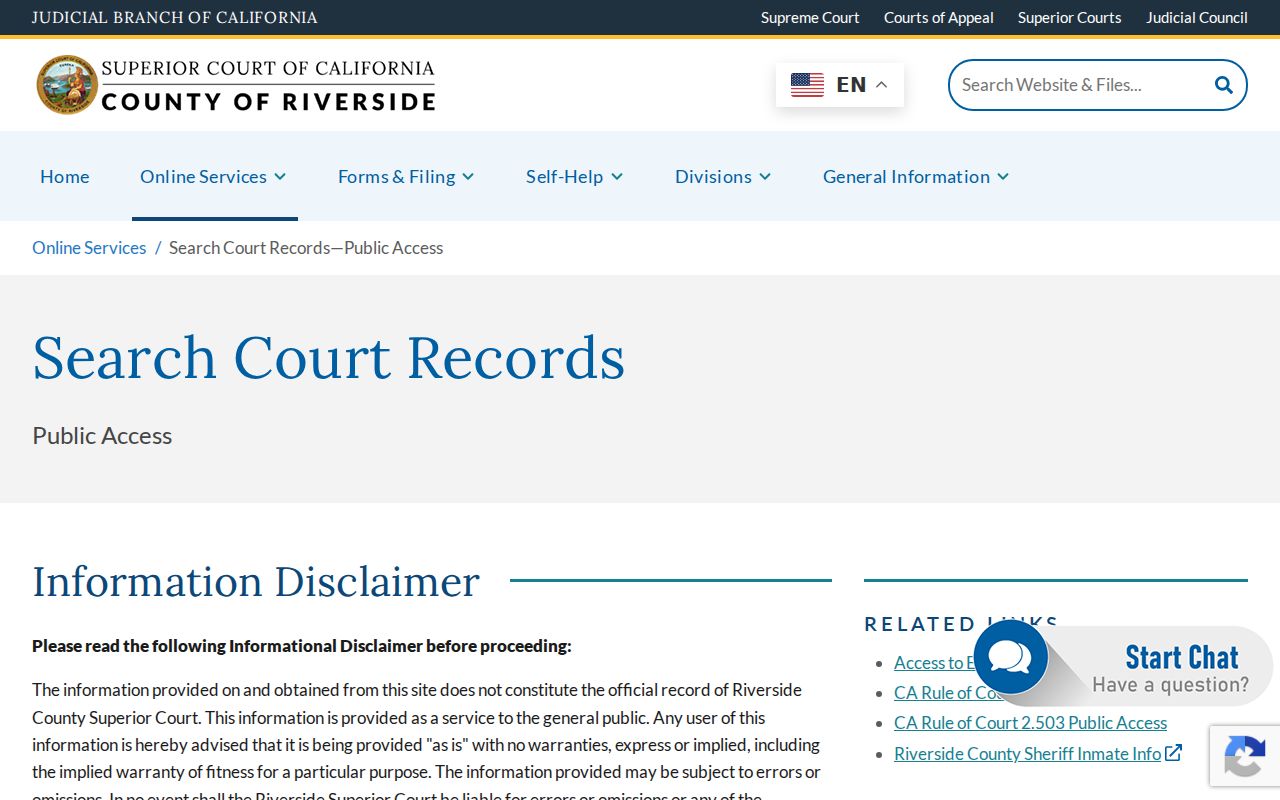 Coachella residents directory Riverside court public access