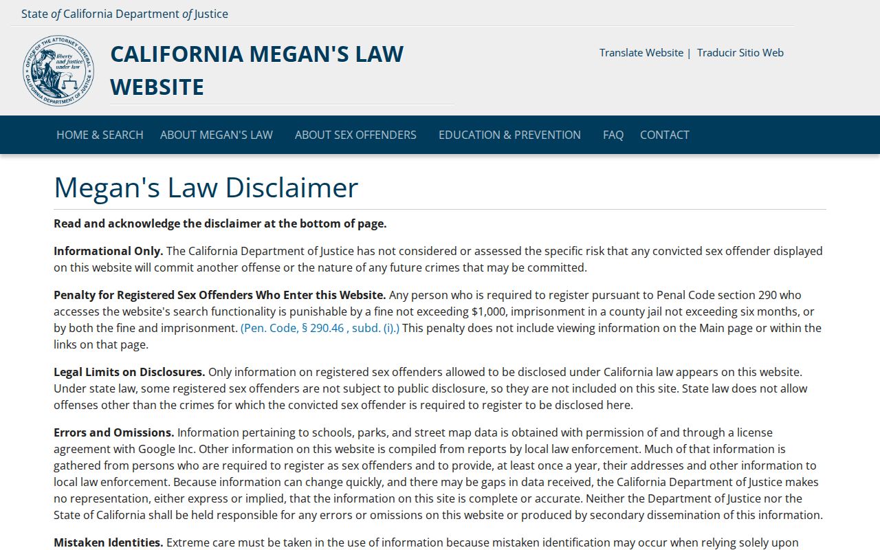 Coachella neighbors California Megan's Law legal search context