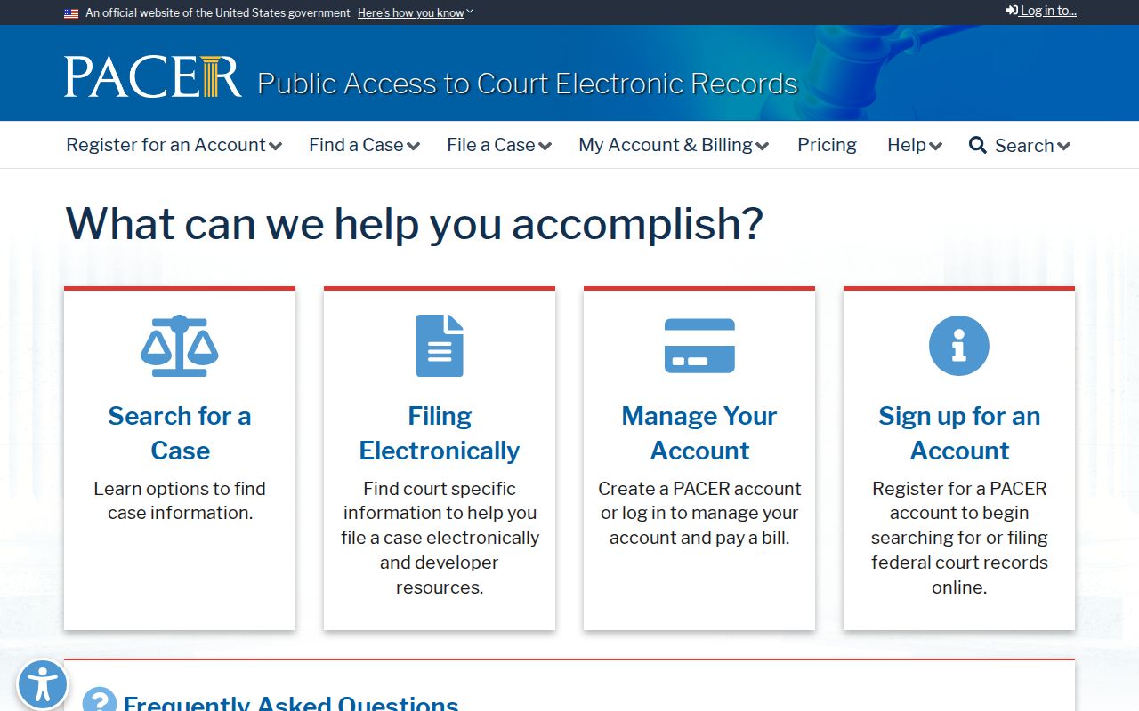 Coachella previous residents federal PACER court search