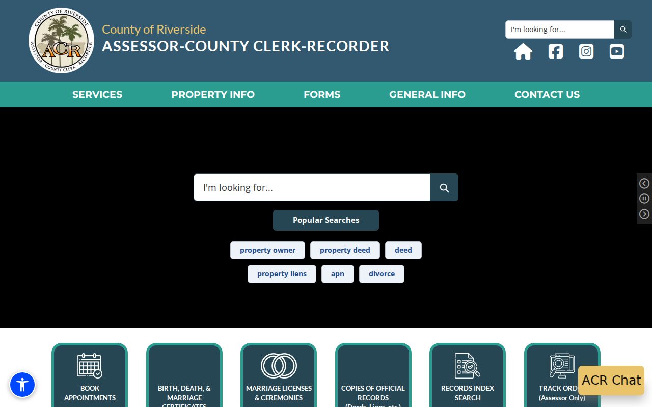 Coachella previous residents Riverside County ACR records site
