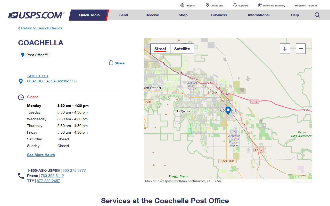 Coachella ZIP code directory Coachella Post Office details